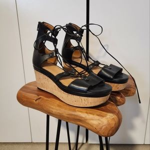 COACH Barkley Wedge Lace-Up Sandals